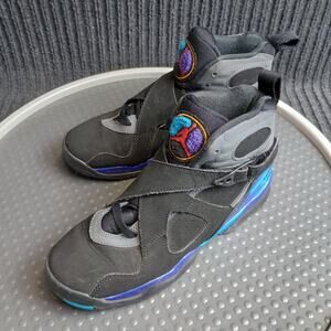 Nike Air Jordan 8 VIII Retro Youth Sneakers Black Aqua Size 5Y